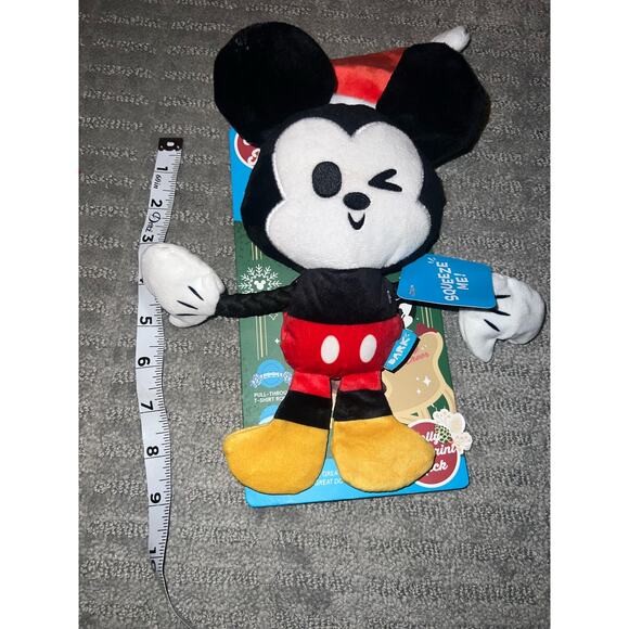 BARK Mickey Mouse Holiday Christmas Jolly old Saint Mickey Dog  squeak Toy  NEW - Picture 4 of 7